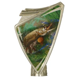 Plastic crest, gold, with print - FISHING - PIKE