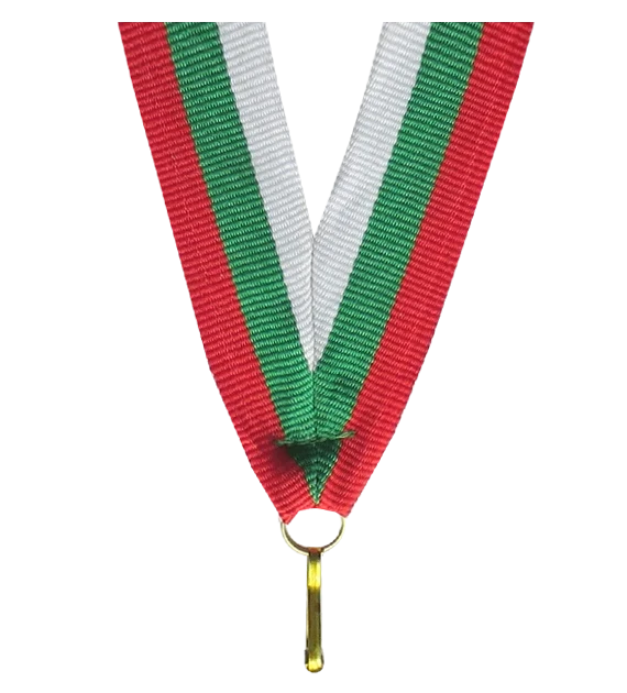 Ribbon 22 mm - white-green-red
